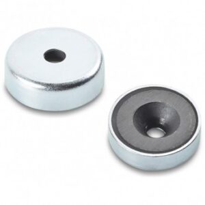 Ferrite Round Disc Magnet With Steel Shell and Smooth Through Bore
