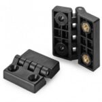 Flat Plastic Hinge With Female Threaded Inserts and Through Holes