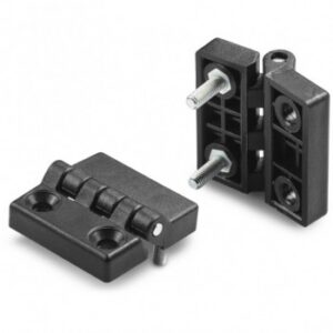 Flat Plastic Hinge With Threaded Studs and Through Holes