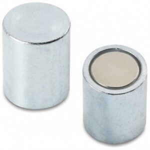 Neodymium Cylindrical Magnet With Galvanised Steel Shell