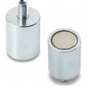 Neodymium Cylindrical Magnet With Galvanised Steel Shell