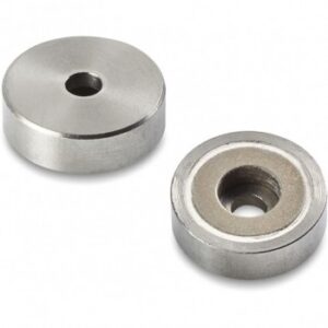Samarium-cobalt Round Disc Magnet With Stainless Steel Shell and Smooth Through Bore