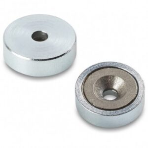 Samarium-cobalt Round Disc Magnet With Steel Shell and Smooth Through Bore