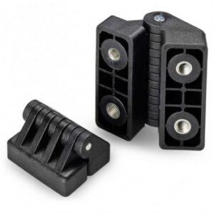 Universal Plastic Hinge With Female Threaded Inserts - for Mounting on Straight Door
