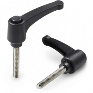 “euromodel” Indexed Clamping Lever With Plastic Push Button and Stainless Steel Stud