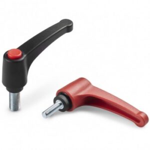 “euromodel” Indexed Clamping Lever With Plastic Push Button and With Threaded Stud