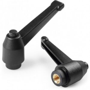 Indexed Clamping Lever With Plastic Push Button and With Female Threaded Insert