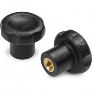 Solid 6 Lobe Knob With Female Threaded Insert
