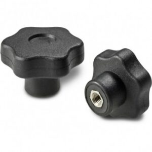 Solid 6 Lobe Handwheel With Female Stainless Steel Threaded Insert