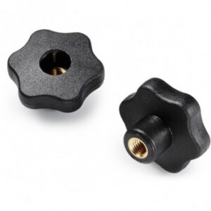 Solid 6 Lobe Handwheel With Right Through Female Threaded Insert