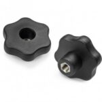 Solid 6 Lobe Handwheel With Stainless Steel Right Through Female Threaded Insert