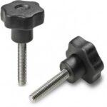 Solid 6 Lobe Handwheel With Stainless Steel Threaded Stud