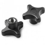 Solid Cross Handwheel With Female Stainless Steel Threaded Insert