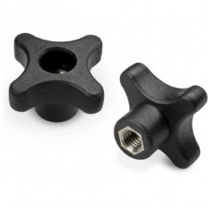 Solid Cross Handwheel With Female Stainless Steel Right Through Threaded Insert