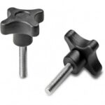 Solid Cross Handwheel With Stainless Steel Threaded Stud