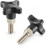 High Clamping Solid Cross Handwheel With Threaded Stud