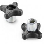 Solid Cross Handwheel With Steel Hub and Quick Release Threaded Bore