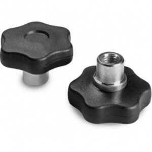 Solid 6 Lobe Handwheel With Steel Hub and Threaded Hole