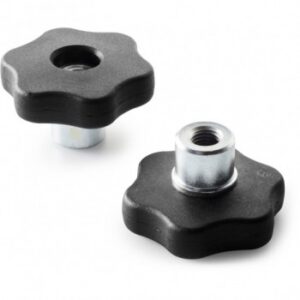 Solid 6 Lobe Handwheel With Steel Hub and Right Through Threaded Hole