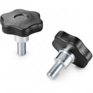 Solid 6 Lobe Handwheel With Steel Hub and Threaded Stud