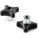 Solid Cross Handwheel With Steel Hub and Right Through Threaded Hole