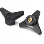 Solid 3 Lobe Handwheel With Female Threaded Insert