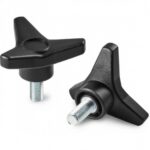 Solid 3 Lobe Handwheel With Threaded Stud - Hollow Hub Version