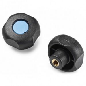 4-lobe Handwheel With Cap With Threaded Female Right Through Insert