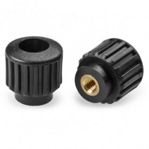 Knurled Knob With Threaded Right Threaded Through Female Insert