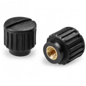 Knurled Knob With Screwdrivers Slot and Threaded Female Insert