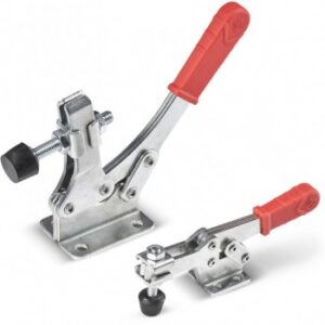 Horizontal Steel Toggle Clamp With Base and Rubber Handle