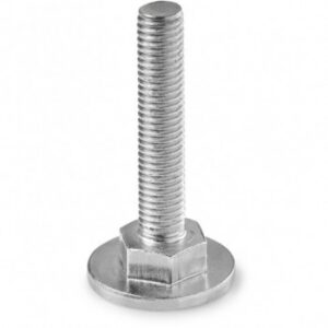 Complete Zinc Plated Steel Mount Foot With Fixed Thread Stud