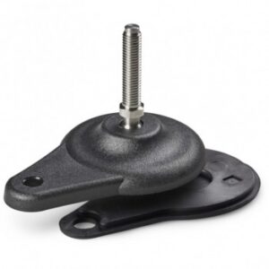 Lateral Ground Fixing Mounting Foot With Steel Threaded Stem (type A) and Joint With Ball R12,4 + Anti-slip Base