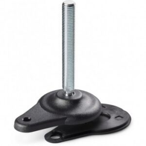 Lateral Ground Fixing Mounting Foot With Steel Threaded Stem (type B) and Joint With Ball R12,4 + Anti-slip Base