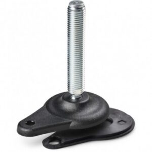 Lateral Ground Fixing Mounting Foot With Steel Threaded Stem (type B) and Joint With Ball R24 + Anti-slip Base