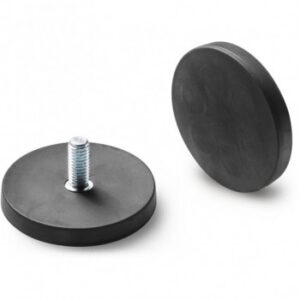 Coated Neodymium Round Disc Magnet With Threaded Stud