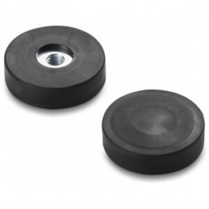 Coated Neodymium Round Disc Magnet - With Female Threaded Hole