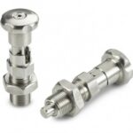 Complete Stainless Steel Knob-style Spring Plunger With Locking Position and Fine Pitch Thread + Lock Nut