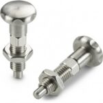 Stainless Steel Complete Knob-style Spring Plunger With Standard Pitch Thread + Lock Nut