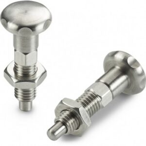 Stainless Steel Complete Knob-style Spring Plunger With Standard Pitch Thread + Lock Nut