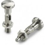 Stainless Steel Complete Knob-style Spring Plunger With Locking Position and Standard Pitch Thread + Lock Nut