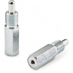 Hexagonal Plunger With Smooth Nose in Zinc Plated Steel