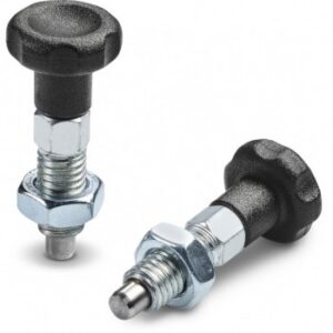 Knob-style Spring Plunger With Standard Pitch Thread + Lock Nut