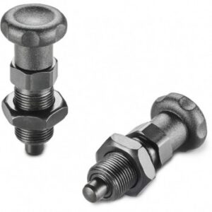 Knob-style Spring Plunger With Fine Pitch Thread and Lock Nut