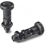 Knob-style Spring Plunger With Locking Position and Fine Pitch Thread + Lock Nut